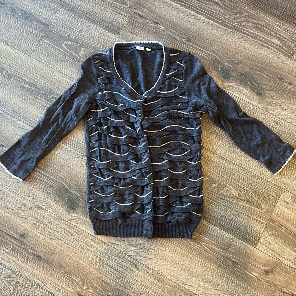 Anthropologie Yellow Bird Gray Cardigan